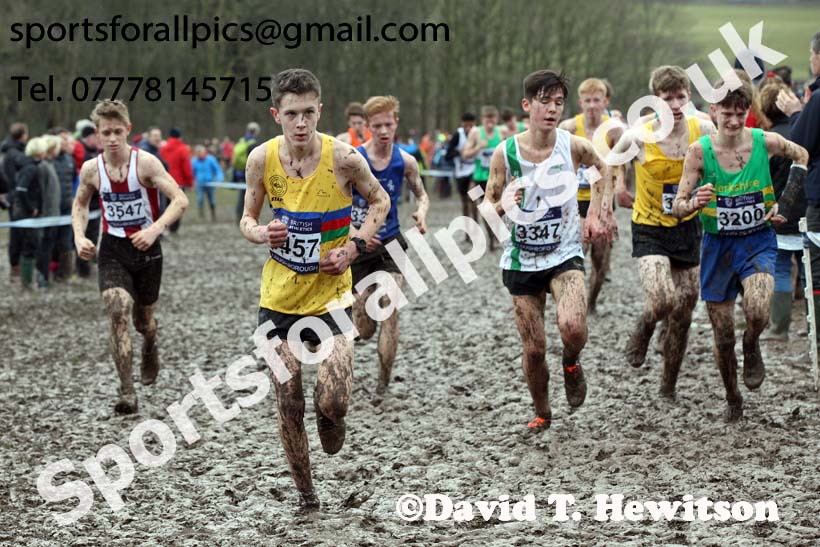 Mens under-17s 2018 British Inter Counties Cross Country Champs., Prestwold Hall, Loughborough. Photo: David T. Hewitson/Sports for All Pics